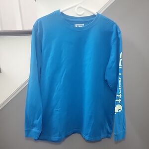 Carhartt Long-Sleeved Loose Fit Blue T- shirt Youth XLarge Quality Comfort